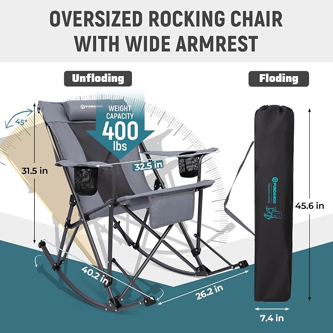 FUNDANGO Oversized Rocking Camping Chair - Image 2