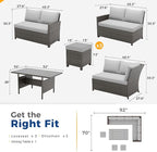 Wisteria Lane 7 Piece Patio Furniture Set, High Curved Back Wicker Outdoor - Image 2