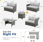 Wisteria Lane 7 Piece Patio Furniture Set, High Curved Back Wicker Outdoor - Image 2