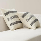 MIULEE Set of 2 Gray Boho Decorative Lumbar Pillow Covers 12x20 Inch | - Image 6