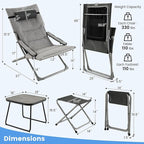 Giantex 5-Piece Patio Bistro Set, Folding Lounge Chairs - Image 9