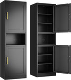 Ckzbx Tall Narrow Storage Cabinet 66.93" H Tall Bathroom Cabinet Metal Pantry by Ckzbx