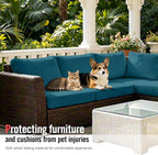 8Pcs Outdoor Cushion Covers, Stretch Patio Furniture Couch Chair Slipcovers | - Image 3