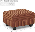 Belffin Corduroy Fabric Ottoman - Image 2