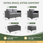 Aoxun 7 Piece Outdoor Patio Furniture Set 6 Seats, Outdoor Sectional - Image 8