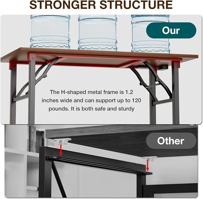 TEMI Small Computer Desk Folding Table - Image 6