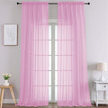 Chyhomenyc Extra Long Pink Sheer Curtains 108 Inches Long 2 Panels, Light by Chyhomenyc
