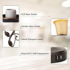 Touch Control Table Lamp with 2 USB Charging Ports, 3-Way Dimmable Bedside - Image 7