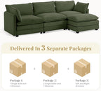 112'' Sectional Modular Cloud Couch, Oversized L Shaped 3 Seat Sofa - Image 3