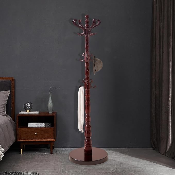 ZOZOE Wooden Classic Coat Rack Stand, Solid Wood Coat Rack Freestanding - Image 7