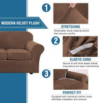 H.VERSAILTEX Real Velvet Plush 3 Piece Stretch Sofa Covers Couch Covers - Image 3