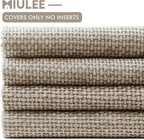 MIULEE Soft Decorative Chenille Pillow Covers Khaki 20x20 Pack of 4 | Modern - Image 6
