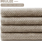 MIULEE Soft Decorative Chenille Pillow Covers Khaki 18x18 Pack of 4 | Modern - Image 6