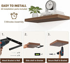 Acovy 36 Inch Floating Shelves, Wooden Shelves - Image 6