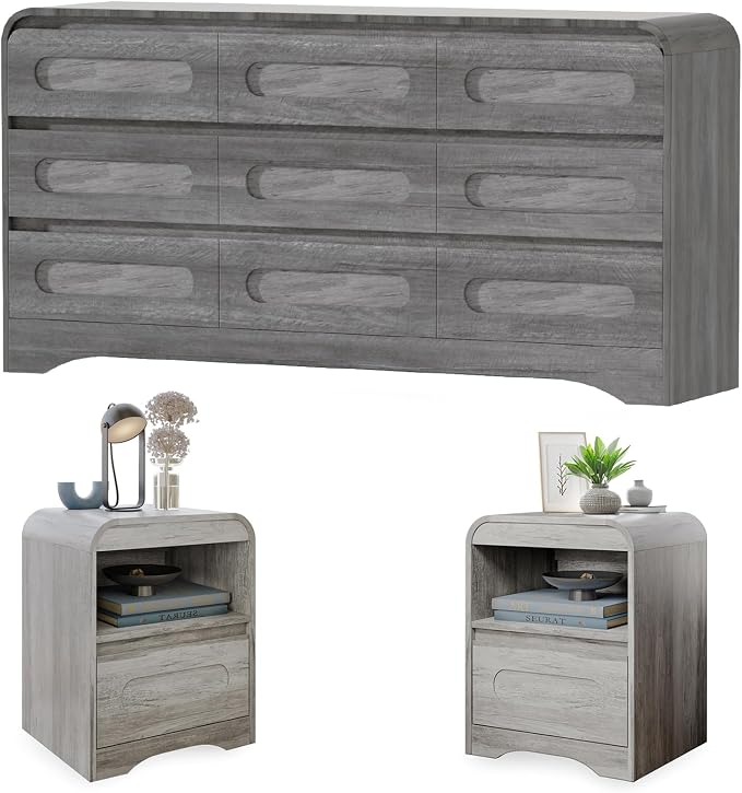 9 Drawer Dresser and Nightstand Sets by SOLACEFURNITURE