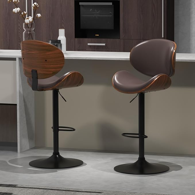 civama Brown Bar Stools Set of 2 by civama