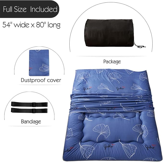 MAXYOYO Leaf Printed Japanese Futon Floor Mattress, Thicken Sleeping Pad Floor - Image 2