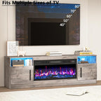 PRETZI Fireplace TV Stand with 36" Fireplace Up to 80" TVs, Remote Control - Image 7