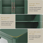 Vintage Buffet Sideboard with 4 Glass Doors, Deractive Crezada - Image 4