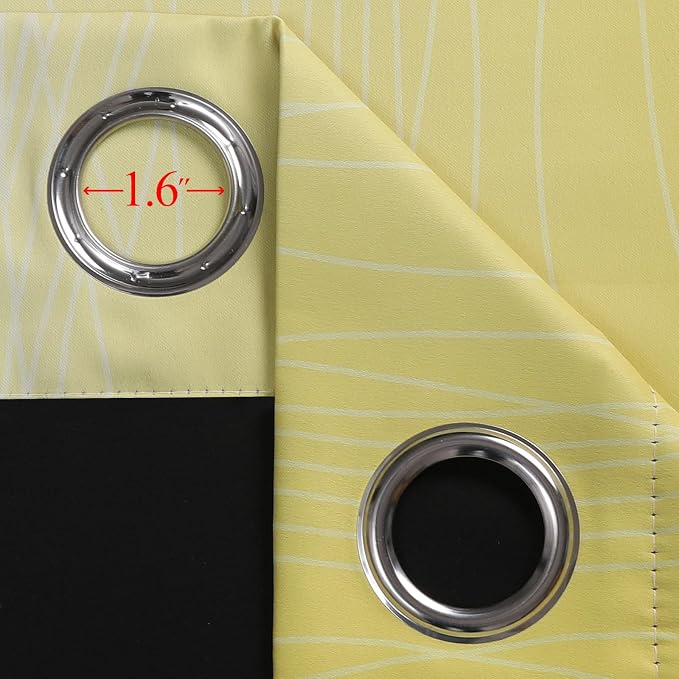 Black and Yellow Ombre Blackout Curtains 96 Inches Long | Room Darkening - Image 7