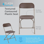 Flash Furniture Hercules Series Plastic Folding Chair Brown - Image 7