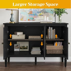 FansaFurn 3-Door Cabinet with Adjustable Shelves, Accent Sideboard with Turned - Image 6