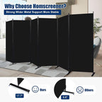 Room Divider 6FT Portable Room Dividers and Folding Privacy Screens, 6 Panel - Image 2