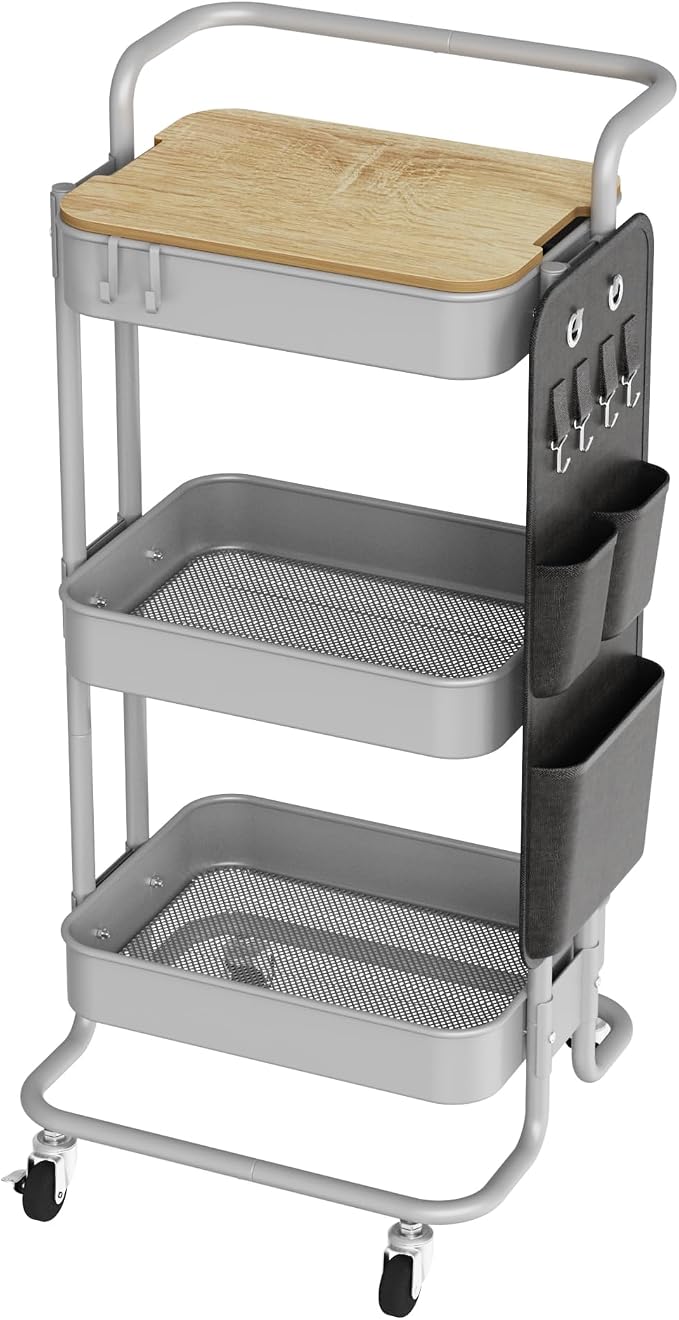 DTK 3 Tier Metal Utility Rolling Cart by DTK