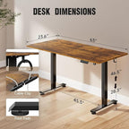 Veken 63 Inch Electric Standing Desk, Height Adjustable Sit Stand Up, Wood - Image 2