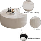 29.53" Marble Coffee Table, Modern Creative Moon Coffee Table - Image 4