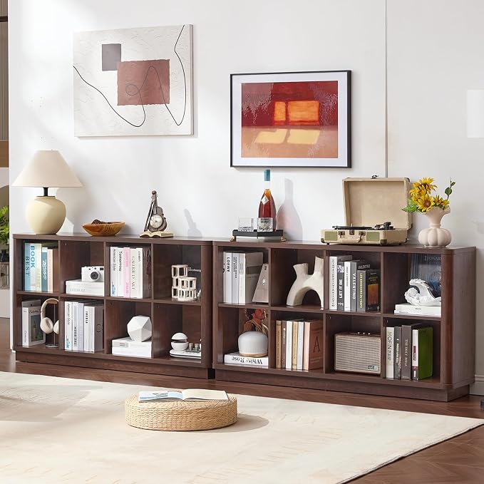 Joaxswe 8 Cube Bookcase, Floor Standing 2-Tier Cubby TV Stand Bookshelf - Image 4