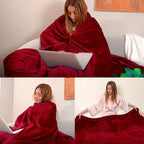 Red Fleece Plush Throw Blanket 108"x90"for Couch Sofa Fuzzy Cozy Flannel | - Image 2