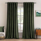 MIULEE Velvet Curtains 52x96 inches 2 Panels Olive Blackout Curtains | Luxury by MIULEE
