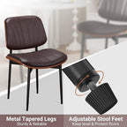REONEY Dining Chairs Set of 8, Mid-Century Modern Upholstered PU Leather Chairs - Image 9