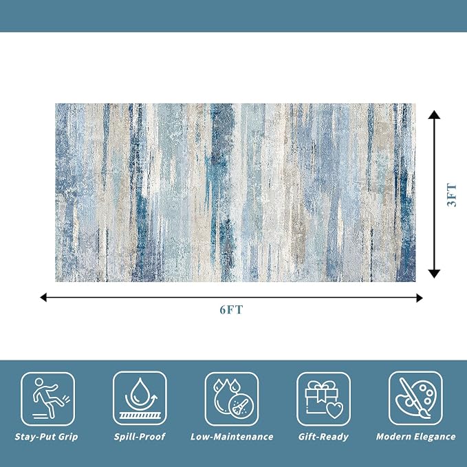 Kitchen Washable 3x6 Runner Rug - Image 2