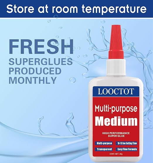 LOOCTOT 60g Medium CA Glue Premium Adhesive. All Purpose, Quick Drying Super - Image 6