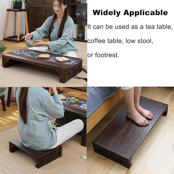 Japanese Style Tatami Table, Low Wood Stool, Suitable - Image 6