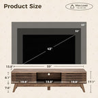 AODK 59" TV Stand for 55"/60"/65" TVs, Mid-Century Modern Fluted Entertainment - Image 3