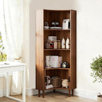 Lxsxlome Fluted Corner Cabinet, 66.928" Tall Corner Floor Cabinet - Image 3