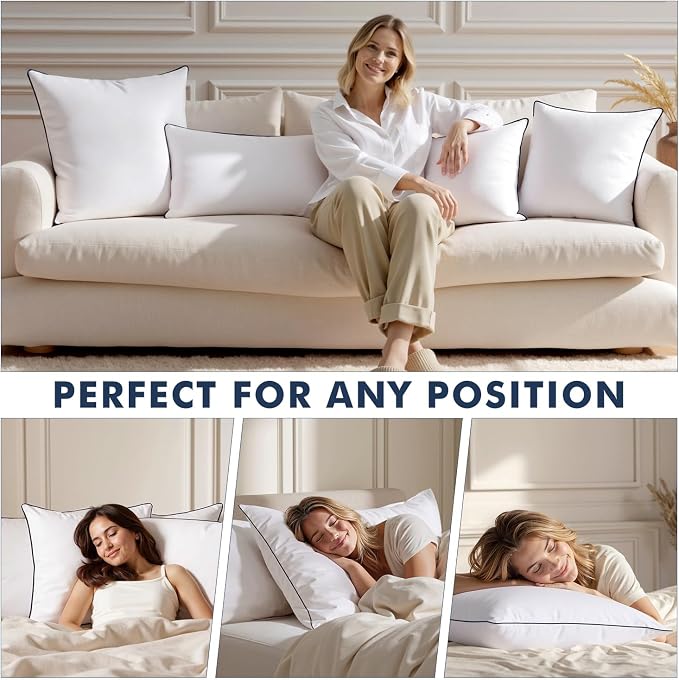 MIULEE Goose Feather Down 20x20 Pillow Insert Set of 2 - Image 5