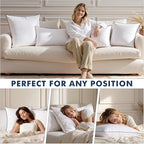 MIULEE Goose Feather Down 28x28 Euro Pillow Insert Set of 2 - Image 3