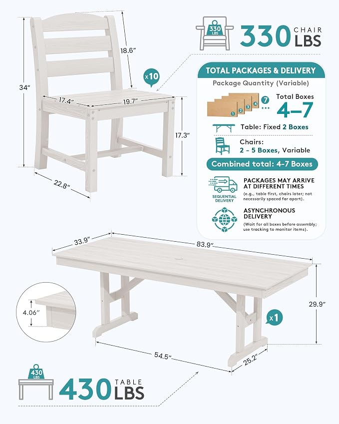 SERWALL 9 Piece Outdoor Dining Set - Image 2