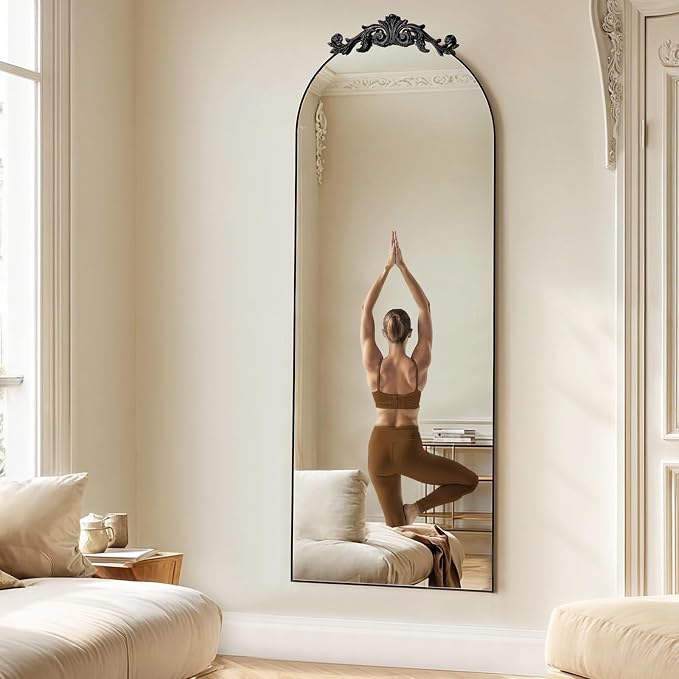 MISSDAY Vintage Baroque Full Length Mirror, Full Metal Frame Stand Up Retro - Image 3