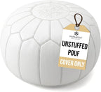 Marrakesh Gallery Genuine Leather Round Pouf Unstuffed by MarrakeshGallery