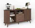Jiansu furni, Walnut Mid-Century Modern Coffee Bar Station - Image 9
