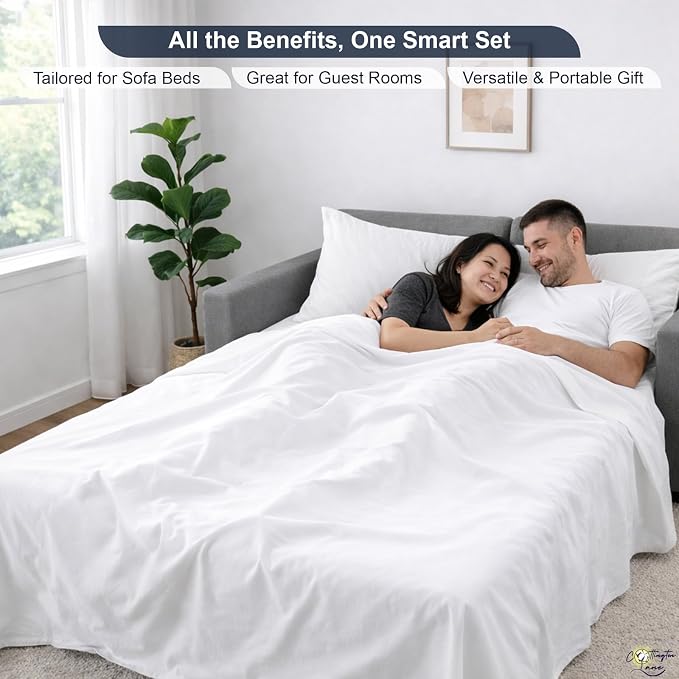 Cottington Lane Sleeper Sofa Sheets Full Size, 4 Piece Premium Quality 100% - Image 6
