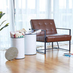 Glitzhome Rustic Storage Ottoman Seat Stool, Farmhouse End Table, Galvanized - Image 3