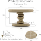 24/7 Shop at Home Kavren Modern 22-inch Oval Glossy Pedestal End Table - Image 2