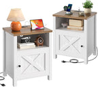 Marsail Farmhouse Nightstand, Wood Bedside Table - Image 3
