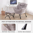 Tiita Modern Lazy Chair with Ottoman, Large Accent Armchair, Leisure Sofa - Image 5